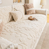Branch Jacquard Elegant Decorative Plush Non-Slip Couch Cover