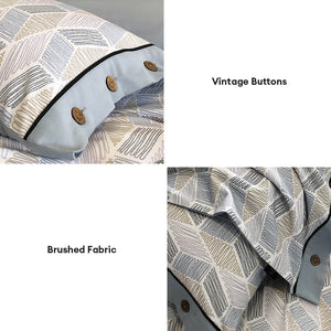 Colorful Geometric Ultra-Soft Brushed Cotton Button Bed Sheet Set