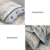 Colorful Geometric Ultra-Soft Brushed Cotton Button Bed Sheet Set
