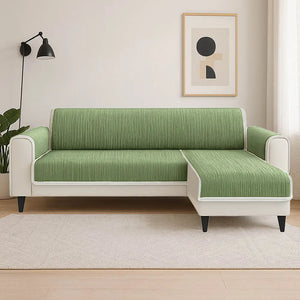 All-Season Anti-Slip Striped Pet Rug Furniture Protector with Armrest Couch Cover - Keep Still