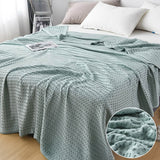 All-Season Lightweight Breathable Cotton Waffle Throw Blanket for Pets & People