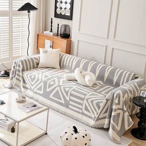Five-Color Geometric Sofa Cover - Bold Patterns for a Modern Look