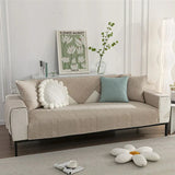 3D Wheat Embroidery Washable Cotton Non-Slip Anti-pet Scratch Couch Cover