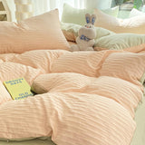 All-Seasons Seersucker Solid Color Comfort Bed Sheet Set