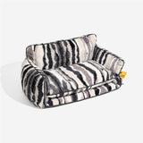 Bed Cover - Trendy Striped Faux Lambswool Double Layer Dog & Cat Sofa Bed