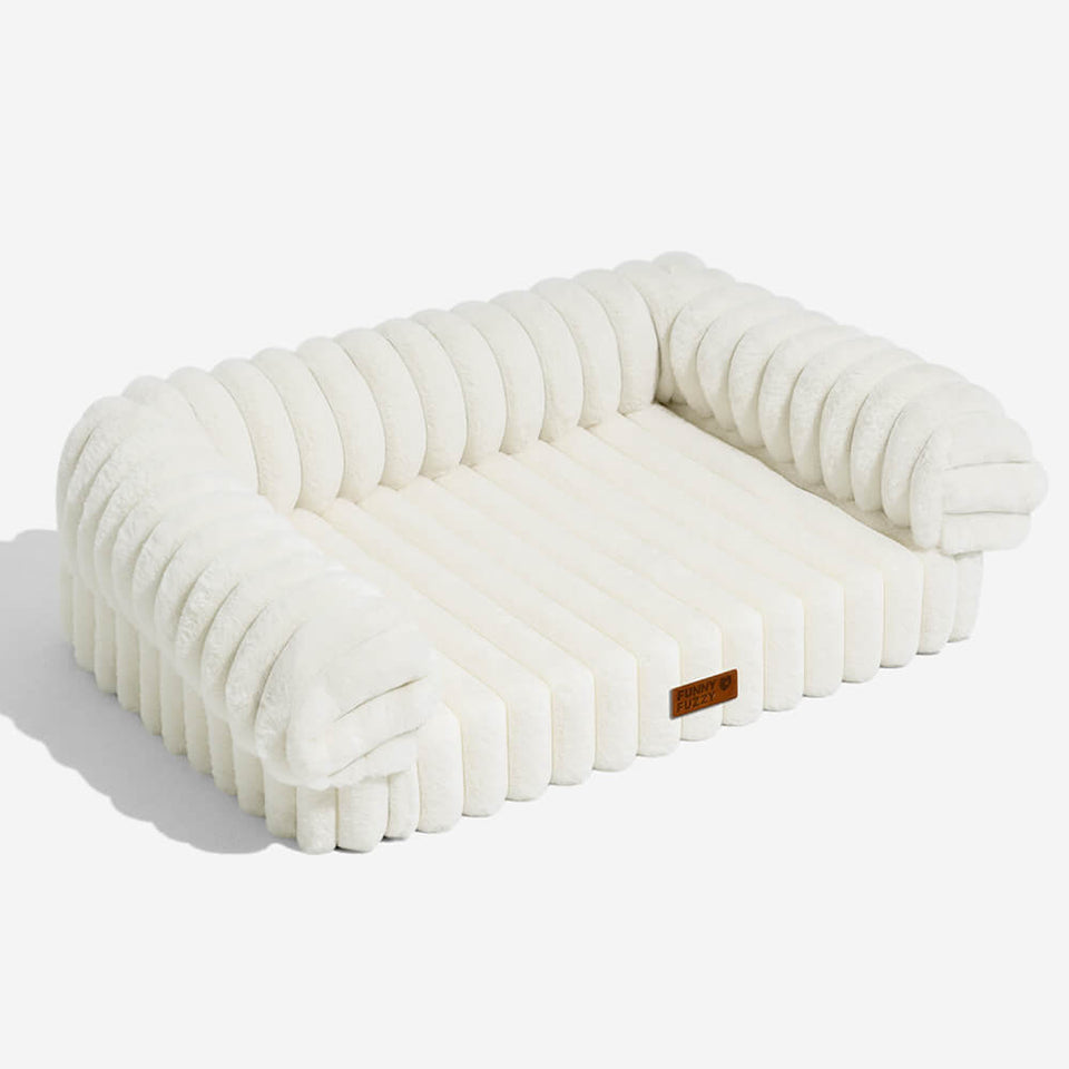 Cream Fluffy Comfort Orthopedic Dog and Cat Sofa Bed