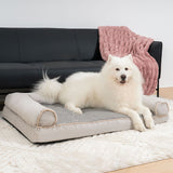 Faux Fleece & Suede Full Support Orthopedic Dog Bed