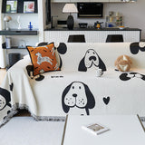 Dog & Cat Patterns Cozy Chenille Throw Couch Cover