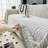 Elegant Herringbone Chenille Textured Throw Couch Cover
