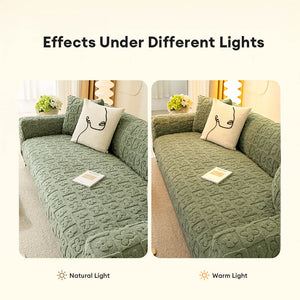 Floral Jacquard Fleece for Warmth Couch Cover