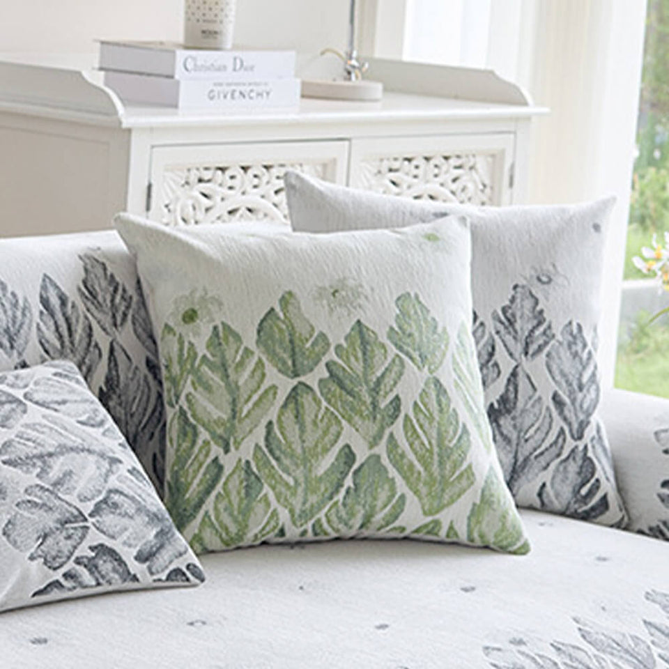 Chenille Romantic Botanical Design Comfortable Couch Cover