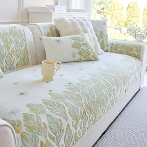 Chenille Romantic Botanical Design Comfortable Couch Cover