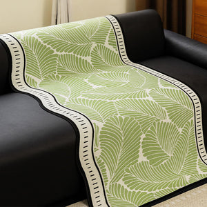 Banana Leaf Pattern Non-Slip Chenille Straight Couch Cover
