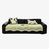 Banana Leaf Pattern Non-Slip Chenille Straight Couch Cover
