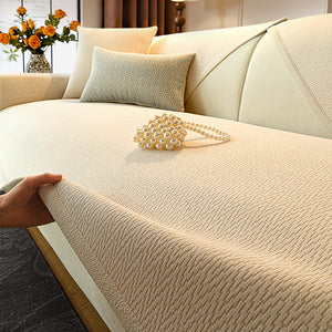 Chenille Minimalist Anti-Slip Fabric with Cat Scratch-Resistant Design Couch Cover