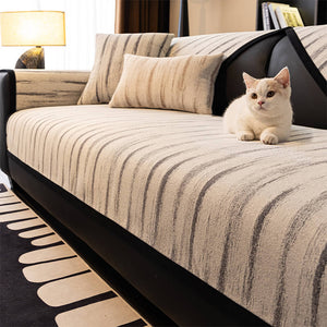 Chenille Textured Pattern Anti-Slip Scratch-Resistant Couch Cover