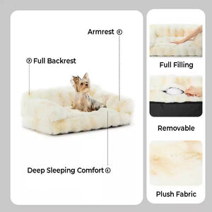 Fluffy Plush Thickened Cozy Pet Calming Bed Dog Cat Sofa Bed