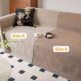 Breathable Woven Linen-Look Scratch-Resistant Throw Couch Cover