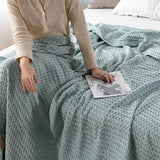 All-Season Lightweight Breathable Cotton Waffle Throw Blanket for Pets & People