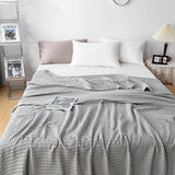 All-Season Lightweight Breathable Cotton Waffle Throw Blanket for Pets & People
