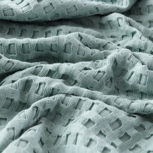 All-Season Lightweight Breathable Cotton Waffle Throw Blanket for Pets & People
