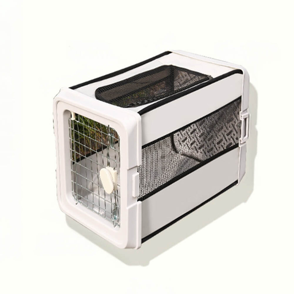 Breathable Foldable Hard-Shell Pet Carrier Crate for Cats & Small Dogs