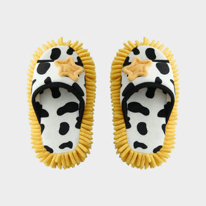 Cow-Print Plush Pet Bed & Matching Slippers Set