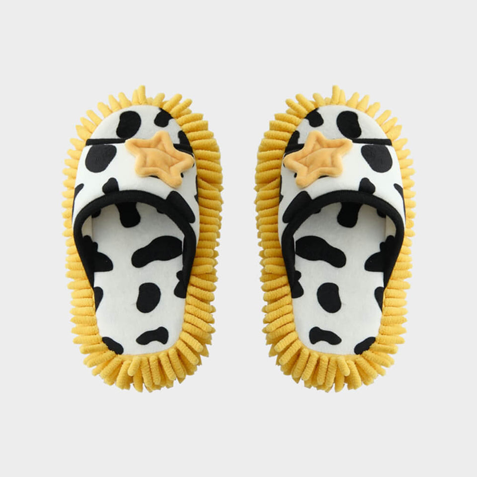 Cow-Print Plush Pet Bed & Matching Slippers Set