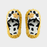 Cow-Print Plush Pet Bed & Matching Slippers Set