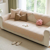 Cream Style Leaf Pattern Sofa Anti-Scratch Non-Slip Couch Cover