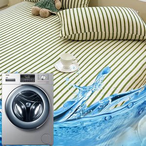 Elegant Striped Milk Velvet Non-Slip Fitted Sheet Set
