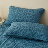 Wheat-Inspired Geometric Padding Quilted Milk Velvet Fitted Sheet Mattress Cover