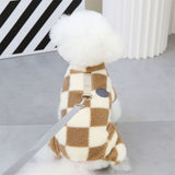 Checkered Fleece Dog Jacket – Bold Style and Warmth for Winter Walks