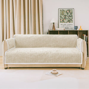 All-Season Anti-Slip Striped Pet Rug Furniture Protector with Armrest Couch Cover - Keep Still