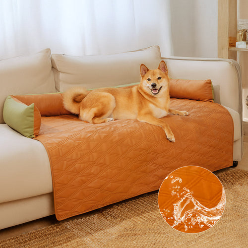 Deluxe Water-repellent Faux Leather Bolster Dog Mat Couch Cover
