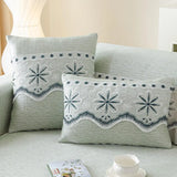 Embroidered Lace Fresh Non-Slip Couch Cover with Ruffled Trim