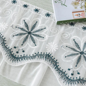 Embroidered Lace Fresh Non-Slip Couch Cover with Ruffled Trim