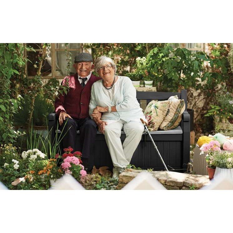 Keter Eden 265L Plastic Storage Bench – Dark Grey - Image 5