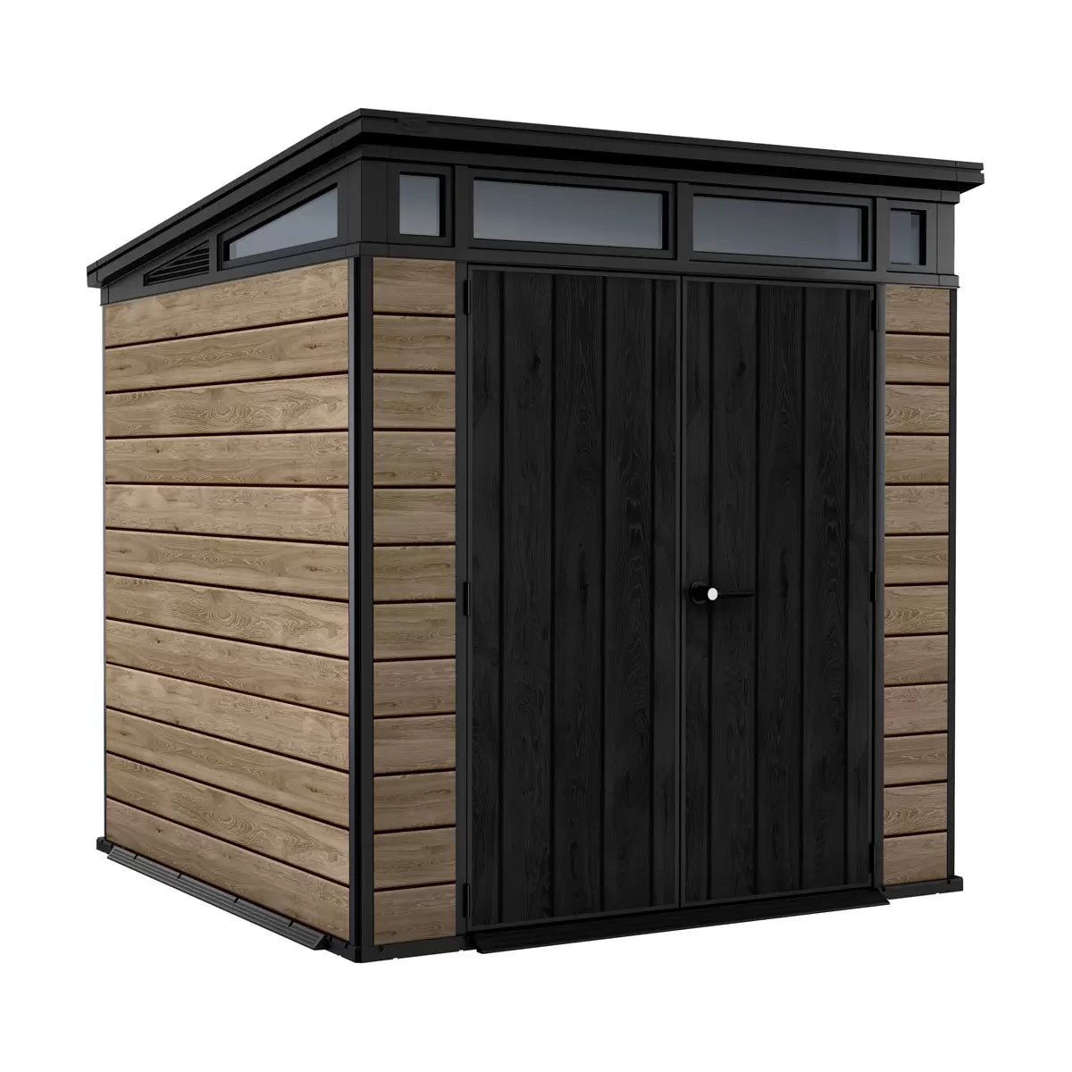 Keter 7′ x 7′ Ashwood Signature Pent Plastic Shed – Woodlook