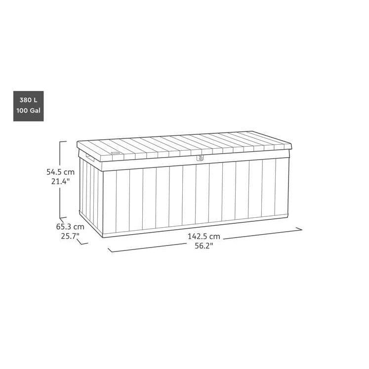 Keter Darwin 380L Plastic Storage Box – Grey - Image 4