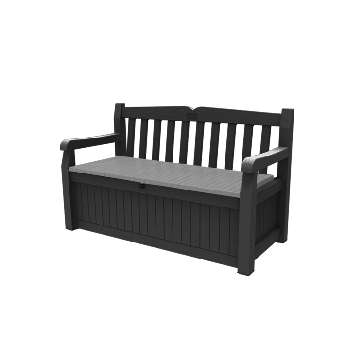 Keter Eden 265L Plastic Storage Bench – Dark Grey