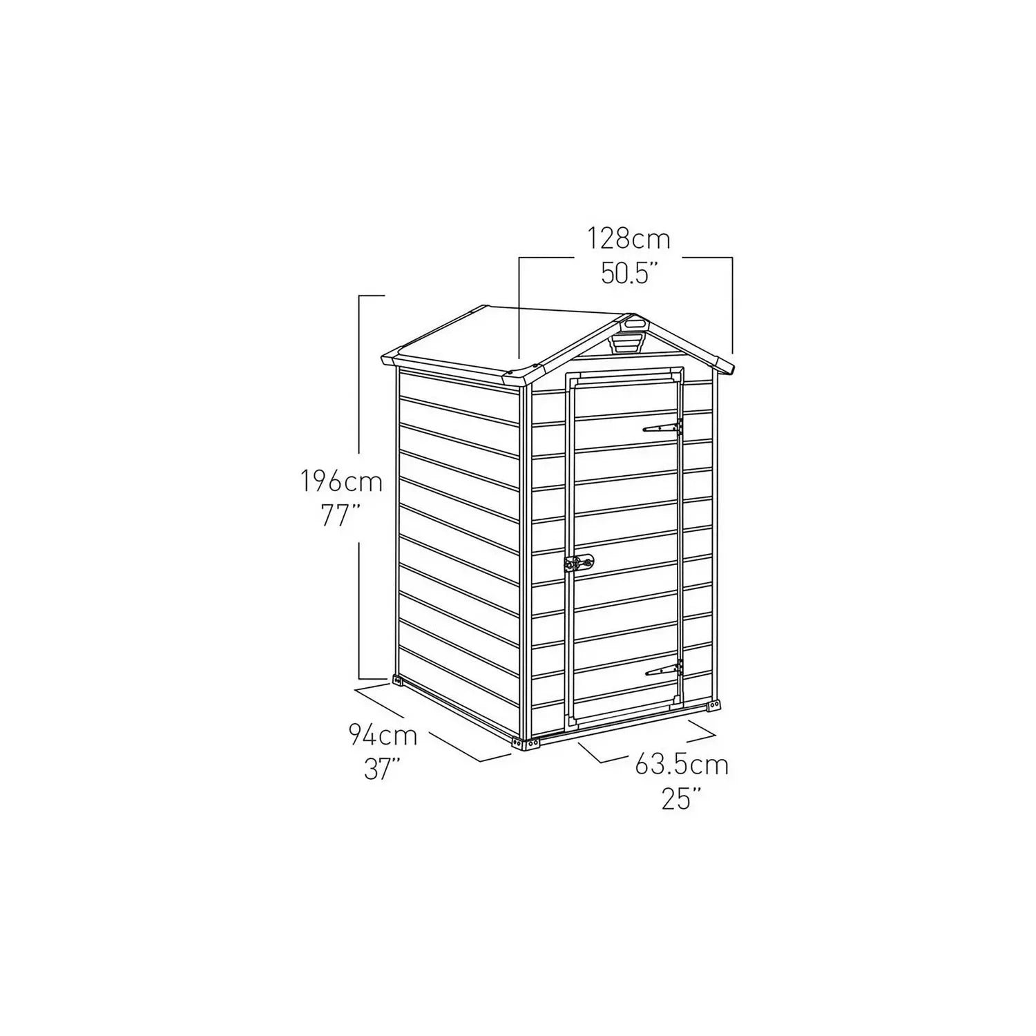 Keter 4′ x 3′ Manor Plastic Garden Storage Shed – Beige - Image 5