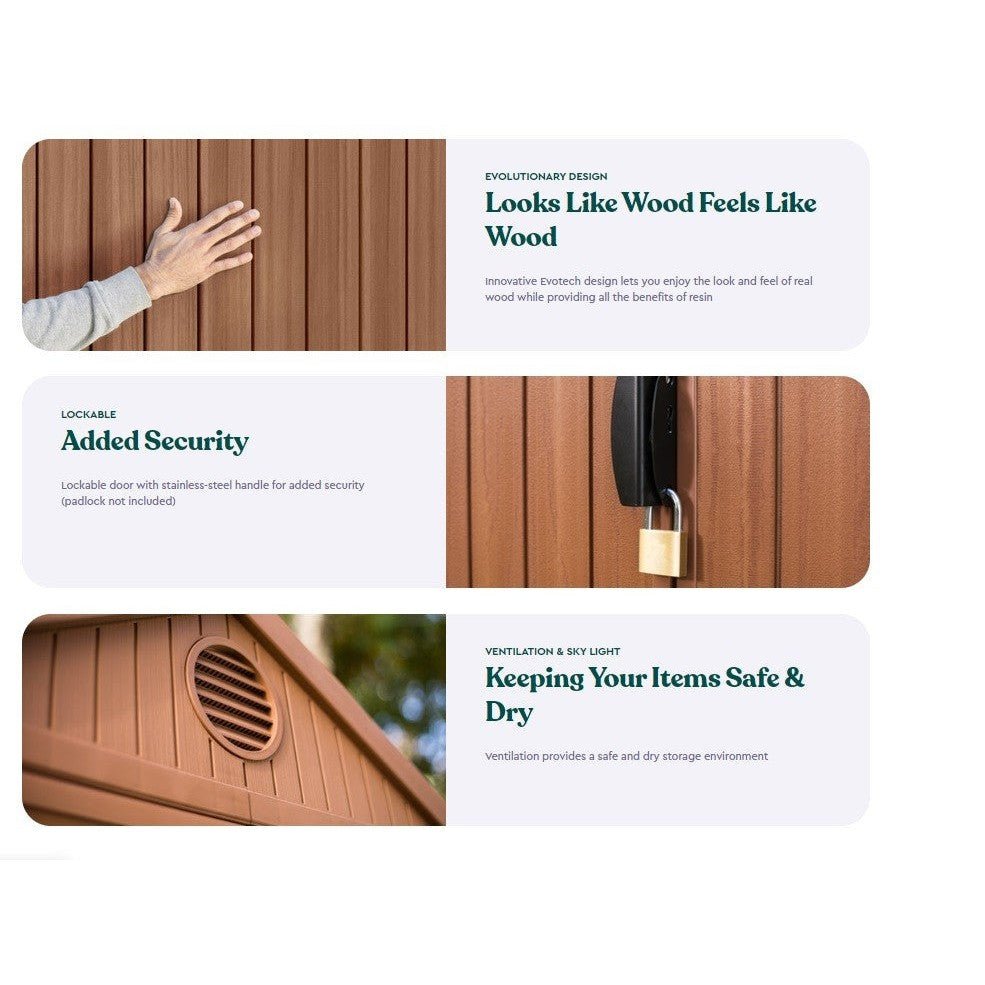 Keter Darwin 6x4 ft Plastic Shed with floor – Brown - Image 4