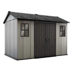 Keter 11’x 7.5′ Oakland Heavy Duty Plastic Shed – Grey Single Entrance