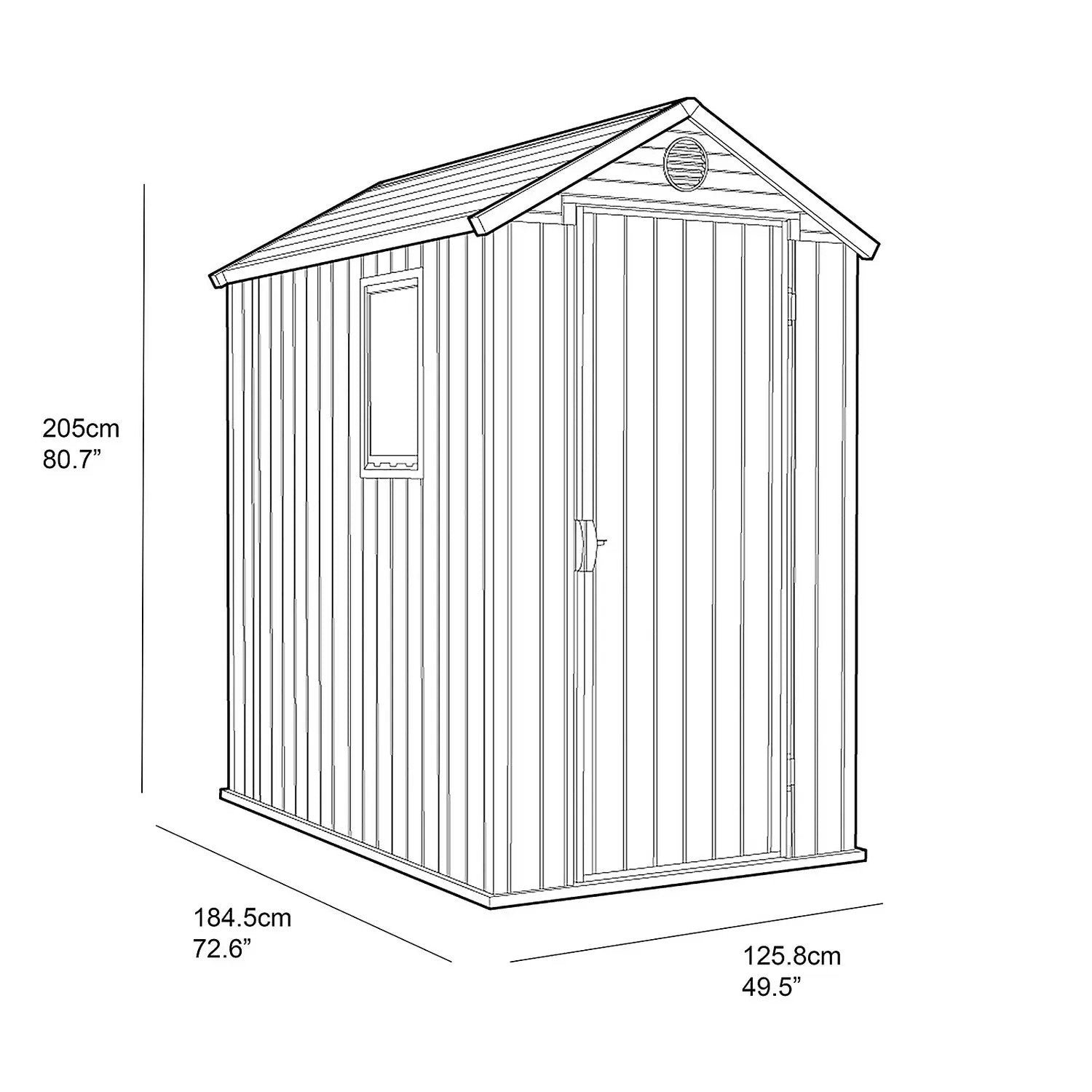 Keter Darwin 6x4 ft Plastic Shed with floor – Brown - Image 11