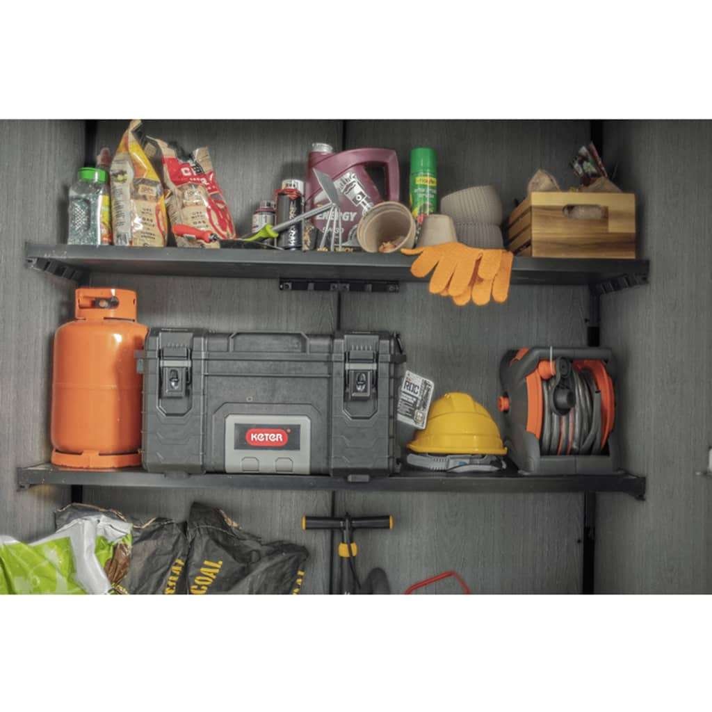 Keter 4’x2′ Cortina Alto Heavy Duty Vertical Plastic Garden Shed with Shelves - Image 2