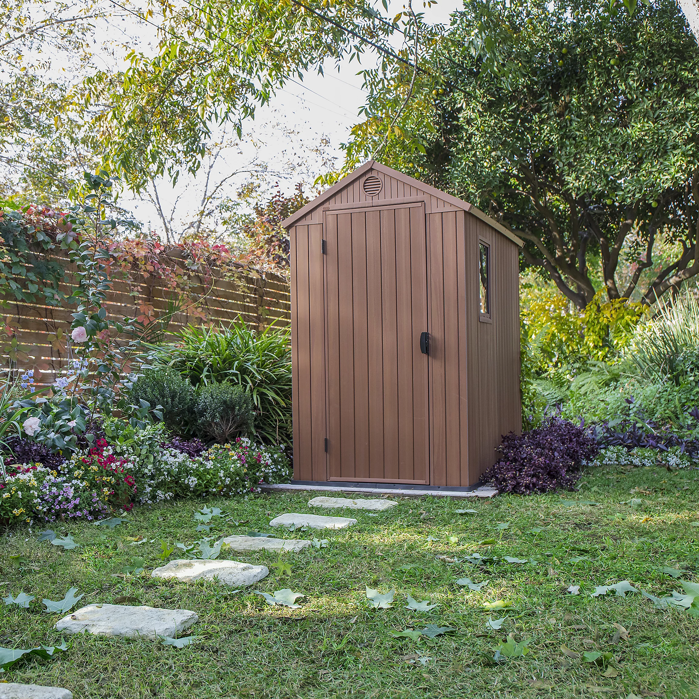 Keter Darwin 6x4 ft Plastic Shed with floor – Brown
